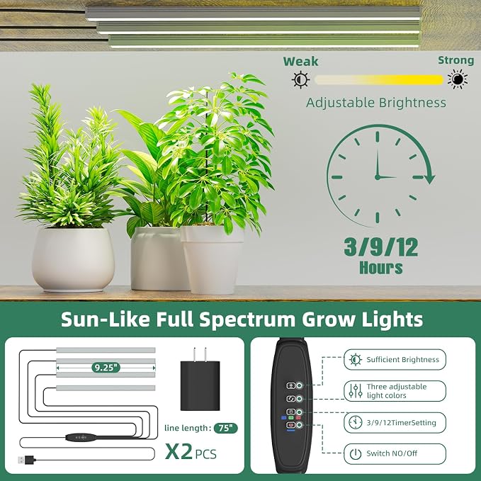 Simple Trending 4-Tier Tall Metal Plant Stand with Grow Light, Heavy Duty Ladder Shelf for Indoor Plants, Flower Planter Display Holder for Bedroom Balcony Patio Decor, Black