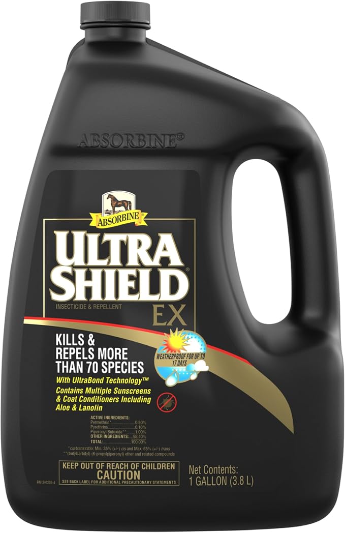 Absorbine UltraShield EX 128oz Insecticide, Kills & Repels Flies, Mosquitoes, Ticks, Fleas, Lice, Use on Horses, Dogs, Premises
