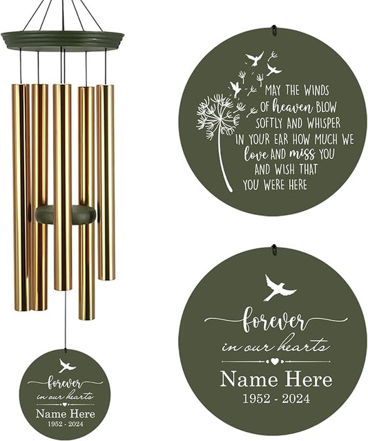 Personalized 30/36 inch Wind Chimes Memorial, Deep Tone Memorial Wind Chimes for Loss of Loved One/Mom/Dad, Sympathy Gifts for Bereavement(Produced in Texas)