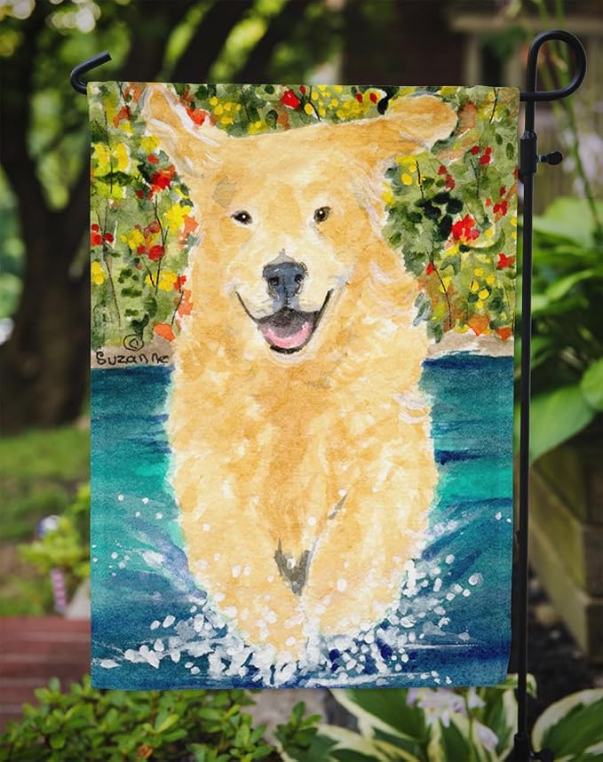 Caroline's Treasures SS8978GF Golden Retriever Garden Flag Mailbox Flag Decorative Yard Flag Banner Outside Patio Artwork Yard Flower Beds, Garden Size, Multicolor