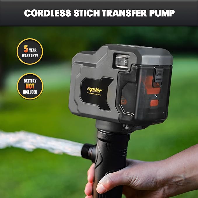Mellif Cordless Stick Transfer Pump Compatible with Dewalt 20v Max Battery (TOOL ONLY) - 720GPH, Brushless, Portable Submersible Water Pump with 39’’ Hose for Pool, Garden, Pond, Deep Well Draining