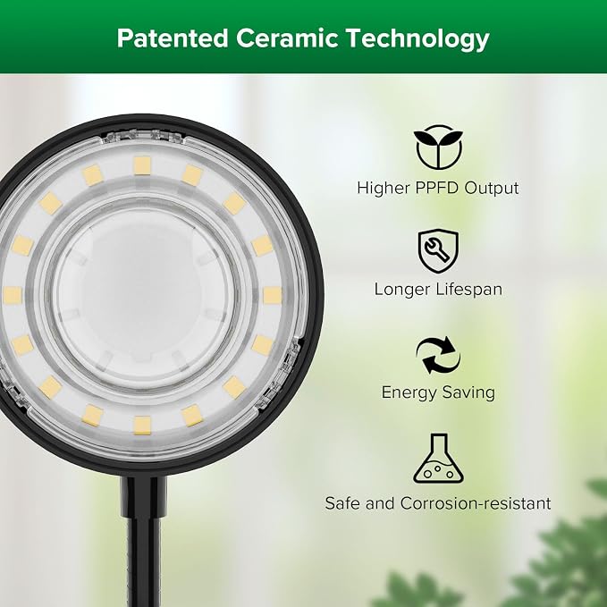 SANSI Grow Lights for Indoor Plants, 4 Head Dimmable Plant Lights for Indoor Growing, 40W 35"-65" Adjustable Standing Plant Grow Lights Indoor Tripod Auto On/Off Timer Grow Light