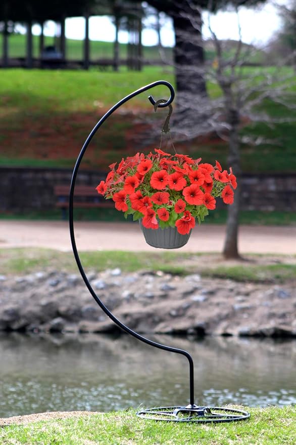 Ashman Shepherd Hook Stand, Bird Cage Stand, Outdoor and Indoor Flower Basket, Patio Plant and Bird Feed Station Stand(2 Pack)