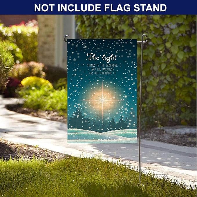 EMMTEEY Snow Garden Flag Winter Landscape Forest Snowfall Burlap Garden Flags 12.5X18 Small Garden Flag Double Sided Winter Yard Flag Holiday Garden Flags for Outside for Winter Christmas Decoration