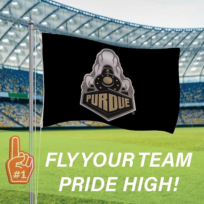 NCAA Purdue University Flag with Grommets, 3'x5' Purdue Boilermakers Outdoor College Flags & Banners for Garden Patio Indoor Wall Décor