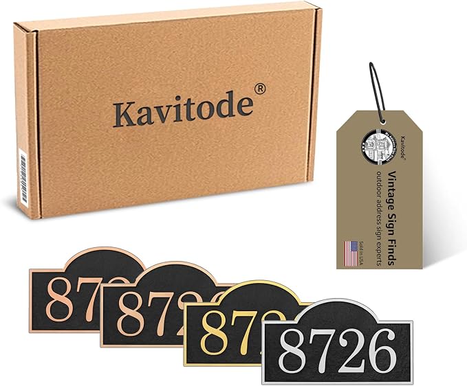 Address Plaque Small Arch - 12'' x 6.85'' Custom Address Sign for House,House Number Plaque Sign for Outside House,Driveway,Mailbox Easy Installation Metal & Large Options (Style 6)