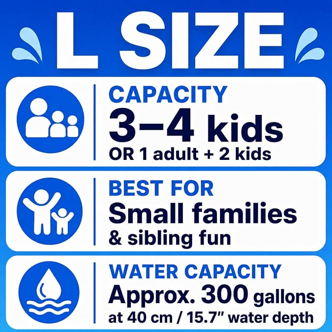 Japard Foldable Non-Inflatable Pool Large 82" Above Ground Kids Indigo | Adults Portable Family Backyard Swimming Blue Chacoal Gray Aqua No Hussle for Backyard