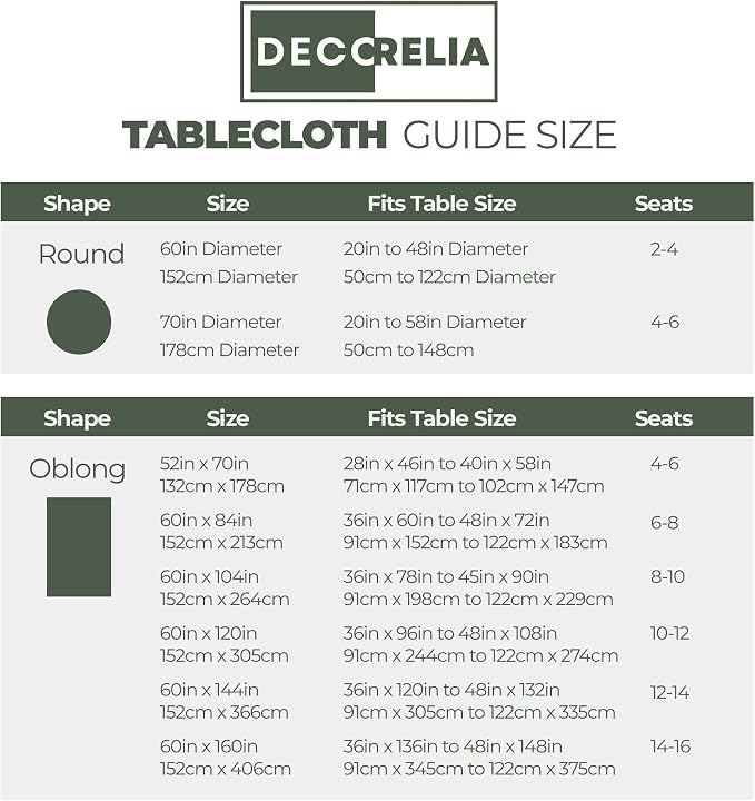 Decorelia Table Cloth for Rectangle Dining Table, Faux Linen Waterproof Texture Farmhouse Washable Rectangular Tablecloth Cover for Birthday, Party, Picnics, Wedding Decor(Dark Green, 52 x70 Inch)