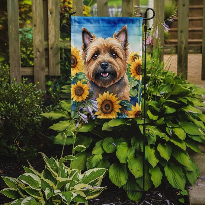 Caroline's Treasures DAC6044GF Cairn Terrier in Sunflowers Garden Flag Mailbox Flag Decorative Yard Flag Banner Outside Patio Artwork Yard Flower Beds, Garden Size, Multicolor