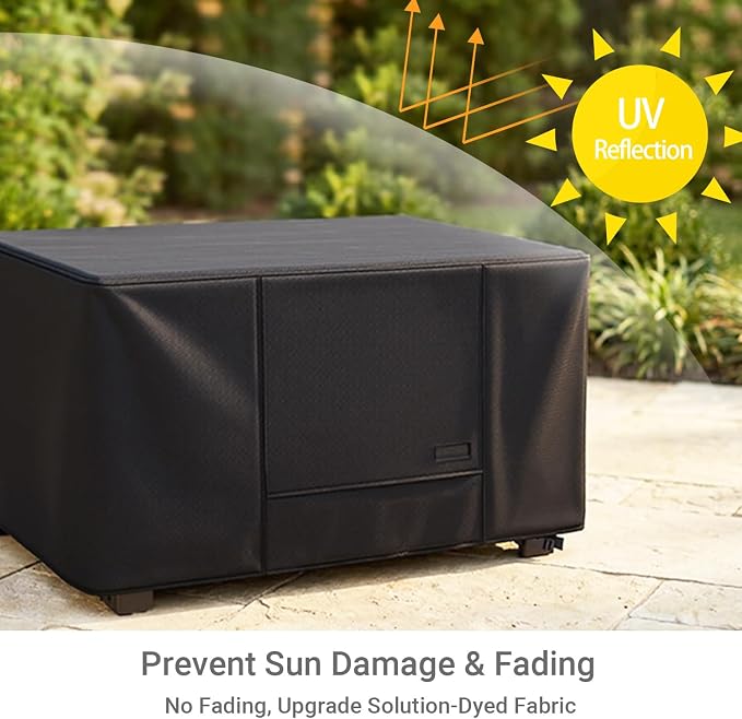 NettyPro Deck Box Cover, Fade Resistant Waterproof Outdoor Patio Storage Box Bench Cover for Rectangular 150-230 Gallon Resin Large Deck Box, 62 x 30 x 28 inch, Black