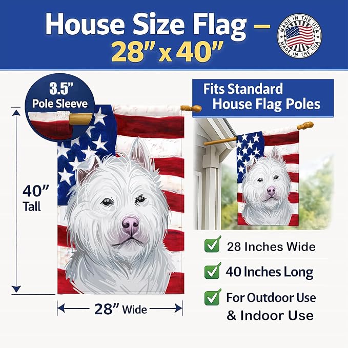 Caroline's Treasures CK6759CHF Xiasi Quan American Flag House Flag Large Porch Sleeve Pole Decorative Outside Yard Banner Artwork Wall Hanging, Polyester, House Size, Multicolor