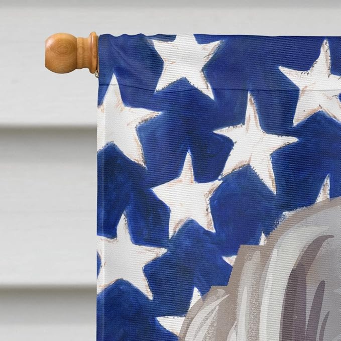 Caroline's Treasures CK6749CHF Weimaraner American Flag House Flag Large Porch Sleeve Pole Decorative Outside Yard Banner Artwork Wall Hanging, Polyester, House Size, Multicolor