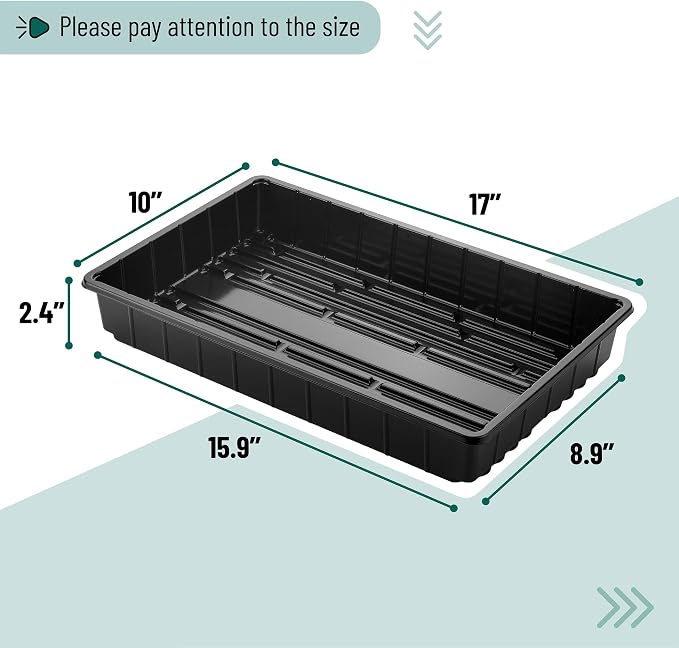 Mr. Pen- Seed Starter Trays, 5 Pack, 17"x10"x2.4" | Durable Plastic Growing Trays, Stackable and Reusable Seedling Starter Kits for Indoor, Outdoor, Greenhouse Gardening