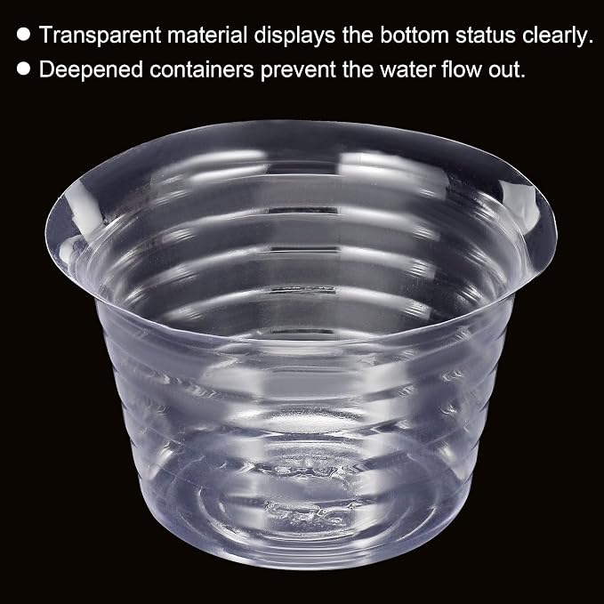 MECCANIXITY Plant Pot Saucer 5 Inch Plastic Round Flower Drip Tray for Indoor Outdoor, Clear Pack of 20