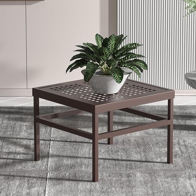 Aluminum Plant Stand Indoor &Outdoor Heavy Duty Rustproof | Indoor/Outdoor Extra-Sturdy Aluminum Plant Stand – Ideal for Patios, Gardens, Living Room Decoration（Brown）