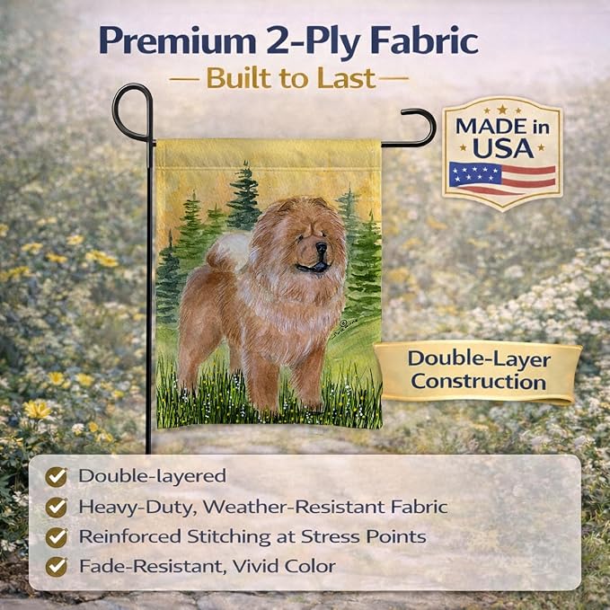 Caroline's Treasures SS7004GF Chow Chow Garden Flag Mailbox Flag Decorative Yard Flag Banner Outside Patio Artwork Yard Flower Beds, Garden Size, Multicolor