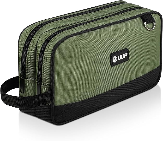 UUP 12" Tool Bag, Divider Zipper Pouch Handle Waterproof Tool Box Organizer | Heavy-duty oxford, smooth zipper green. Small storage case for tools. Great for car, truck, work, electrician mechanic gift