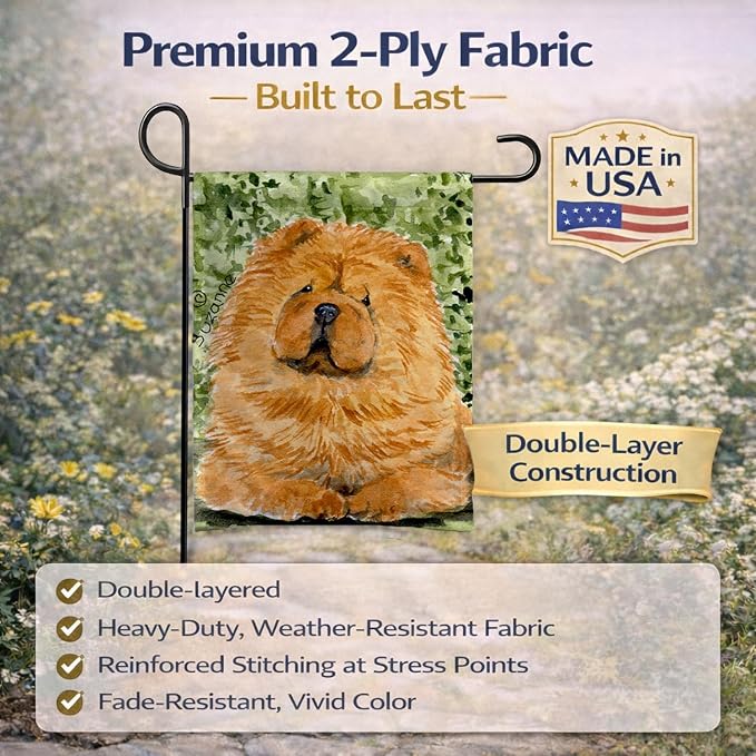 Caroline's Treasures SS8709GF Chow Chow Garden Flag Mailbox Flag Decorative Yard Flag Banner Outside Patio Artwork Yard Flower Beds, Garden Size, Multicolor