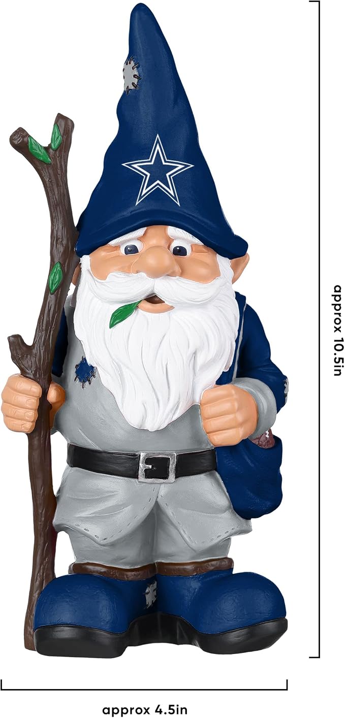 FOCO NFL Team Logo Holding Stick Garden Statue Outdoor Gnome
