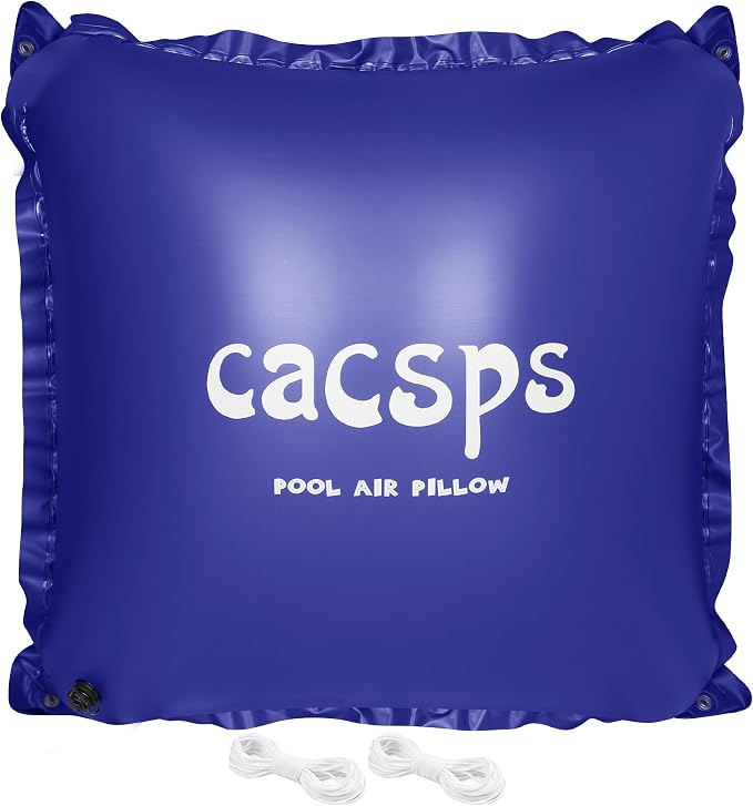 CACSPS Pool Pillow for for Above Ground Pools, 4x4 Ft Pool Air Pillow for Closing Winter Pool Winterizing Kit for Ground Pool, 0.5mm PVC Material, 2X 16.5Ft Rope (Blue)