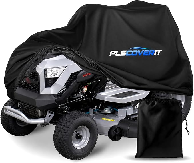 Riding Lawn Mower Cover, Outdoors100% Waterproof Tractor Cover with Drawstring & Storage Bag, Heavy Duty 600D Polyester Oxford, UV, Dust, Dirt, Wind for Outdoor Garden Storage,72×54×46 in