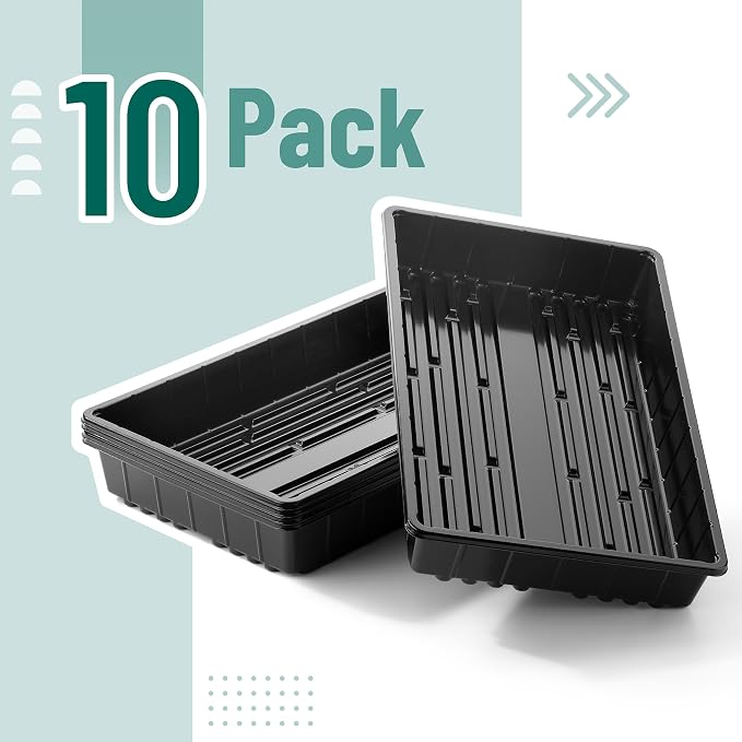 Mr. Pen- Seed Starter Trays, 5 Pack, 17"x10"x2.4" | Durable Plastic Growing Trays, Stackable and Reusable Seedling Starter Kits for Indoor, Outdoor, Greenhouse Gardening
