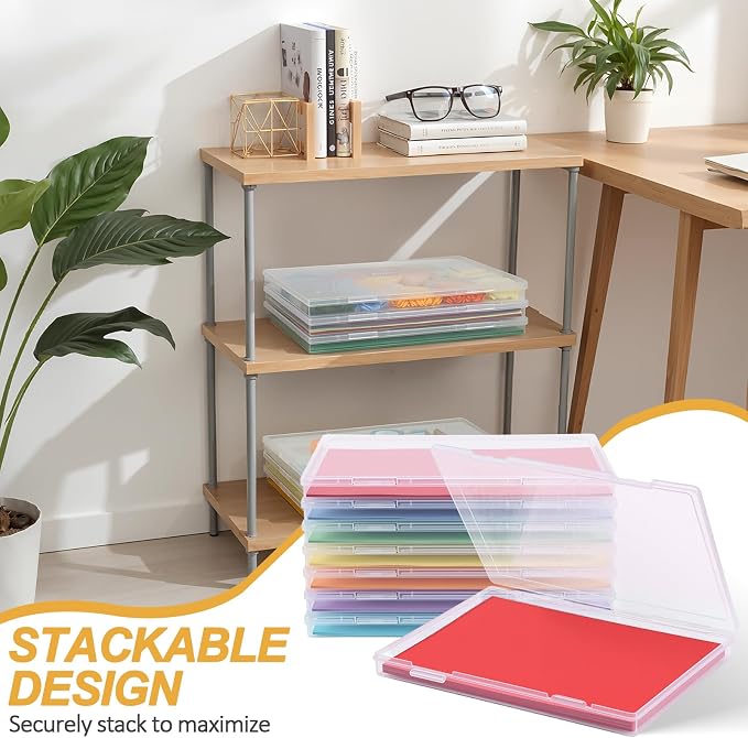 Roowest 8 Pack Photo Storage Box for 8" x 10" Photos Large Clear Plastic Scrapbook Paper Storage Containers with Snap-Tight Latch Picture Organizer for Protecting Crafts Office Supplies A4 Files