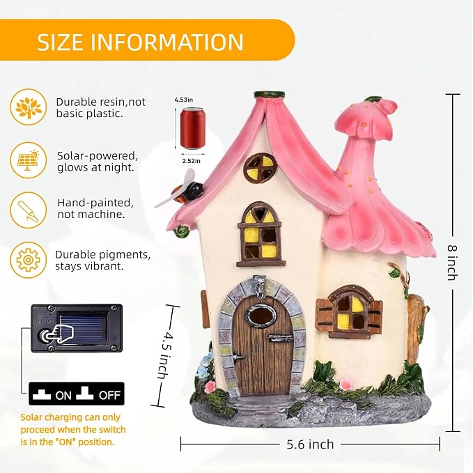 Fairy Garden Houses, Fairy Houses,Fairy Houses for Outside,Fairy Garden Houses Outdoor,Solar Fairy Garden,gnome House,Fairy Garden,Fairy Garden Accessories, for Women Gift/Teenage Gift