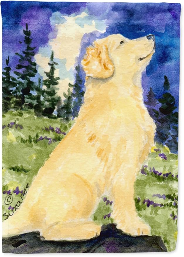 Caroline's Treasures SS8977GF Golden Retriever Garden Flag Mailbox Flag Decorative Yard Flag Banner Outside Patio Artwork Yard Flower Beds, Garden Size, Multicolor