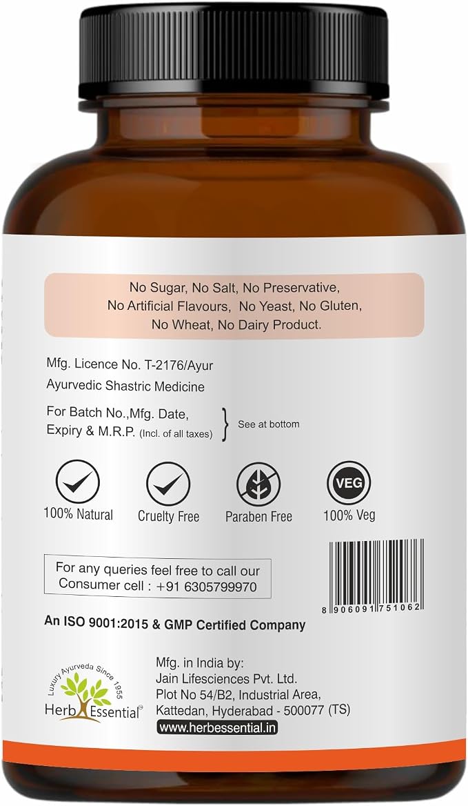 Herb Essential Papaya Enzyme Tablets 500mg (60 Count), Vegetarian, Non-GMO, Gluten-Free Formula with Tropical Flavor, Natural Enzyme Supplement