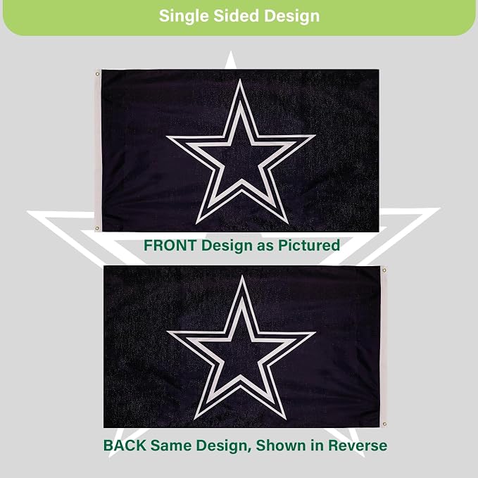 Team Sports America NFL Dallas Cowboys 3 x 5 Outdoor Durable Flag with Grommets | Heavy Duty Flag & Banner for Outdoor Garden Patio | Indoor Wall Decor | Works with Flag Poles for House