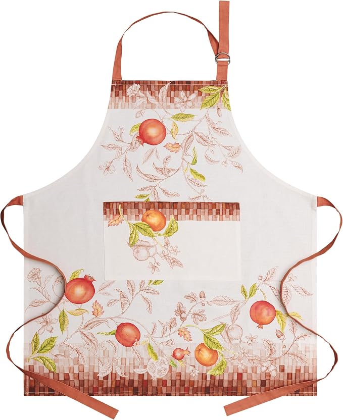 Maison d' Hermine Aprons for women with Pocket 100% Cotton (27.50"x31.50") | Adjustable Neck Strap & long ties Apron Men Chef Wedding Cooking Gardening Server Maid