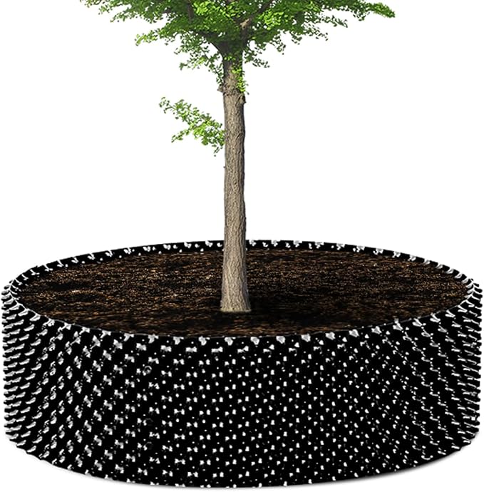 RooTrimmer 60 Gallon Air Pruning Container, Raised Garden Bed Large Tree Pos New Plastic Nursery Pot Fruit Vegetable Garden Grow beds (4 ft Diameter), Black