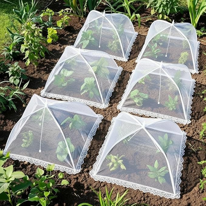 HBlife 7 Pack Pop-Up Mesh Food Cover Tent for Outside, 4 Sizes Reusable and Collapsible Outdoor Food Covers Net for Party Picnic, BBQ, Camping, Gardening