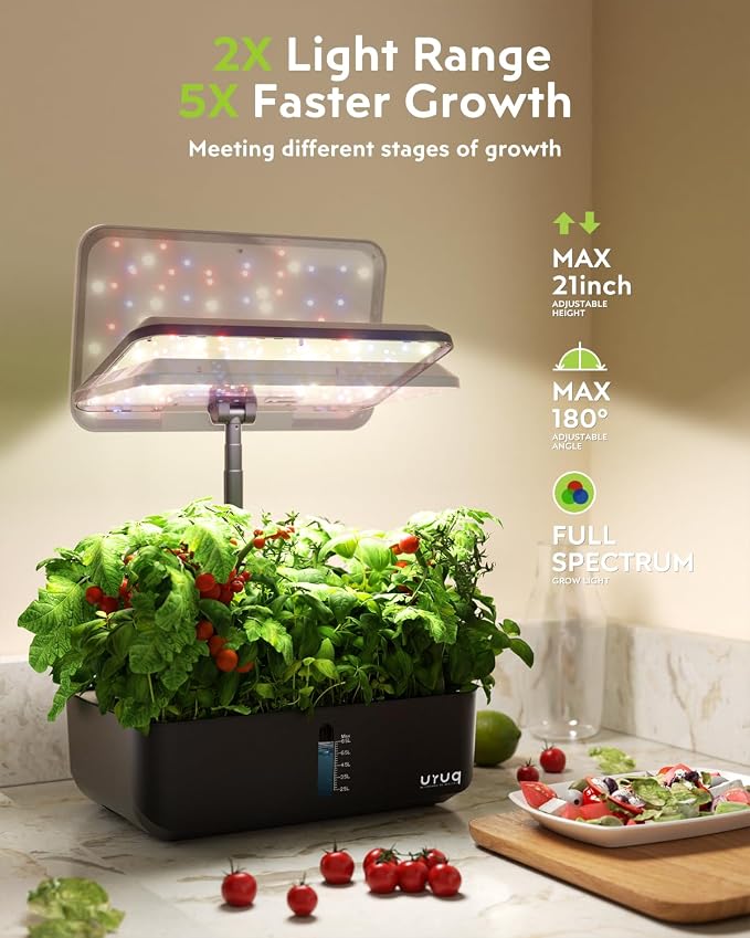 URUQ Remote Control Compatible with HP-GC202 12 Pods Indoor Garden - Black | for URUQ Indoor Herb Gardens, Hydroponics Growing System Accessory, Easy Installation, Simple Pairing, Easy Operation