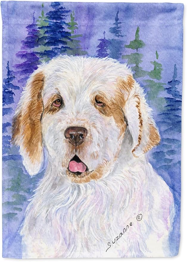 Caroline's Treasures SS8008GF Clumber Spaniel Garden Flag Mailbox Flag Decorative Yard Flag Banner Outside Patio Artwork Yard Flower Beds, Garden Size, Multicolor