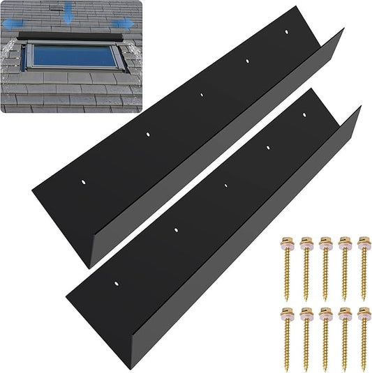 2 pcs Rain Diverter for Roof, 3.2ft Rain Gutter Diverter, Roof Rain Diverter for Shingles Roofing, Roof Chimneys, Doorways, Windows and Roof Vents