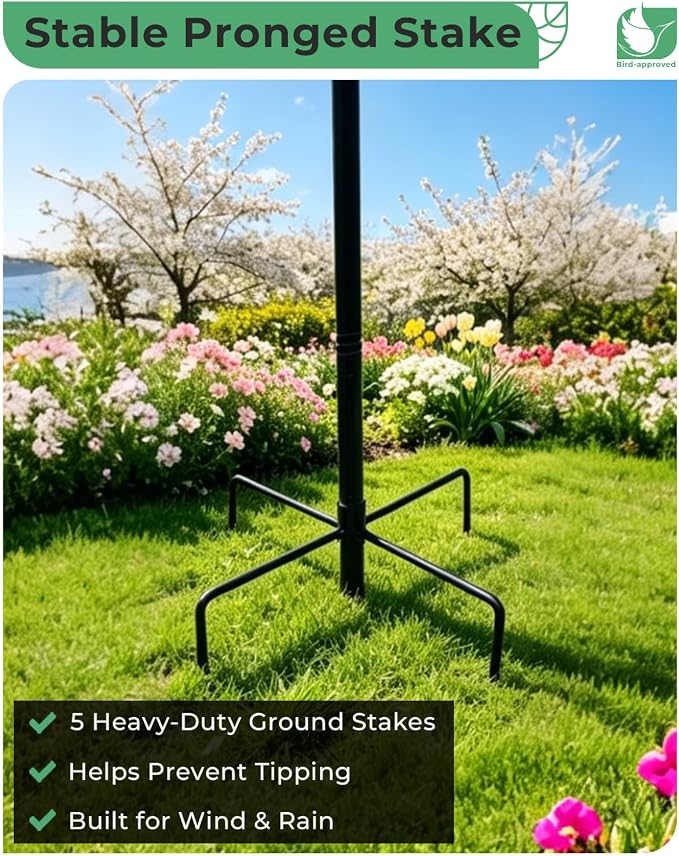 Metal Bird Bath for Outside 12" Bowl – Hummingbird Embossed Garden Birdbath with Stake | Removable Bowl, Rust Resistant Outdoor Water Bowl for Small Birds, 36" Yard Lawn Decor