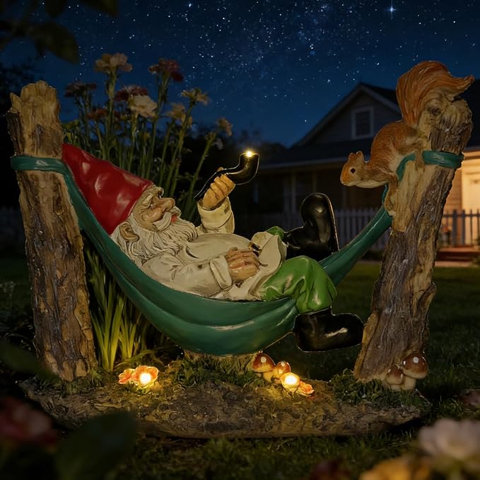 Sunthus Garden Gnome Figurine Garden Statues Yard Art Resin Decorations | 10 Inch Outdoor Garden Décor