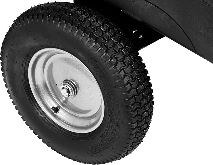 Brinly 10 cu.ft. 650lb Heavy Duty Tow-Behind Poly Utility Cart & Dump Trailer with Magnetic Hitch Pin & Compression Molded Bed