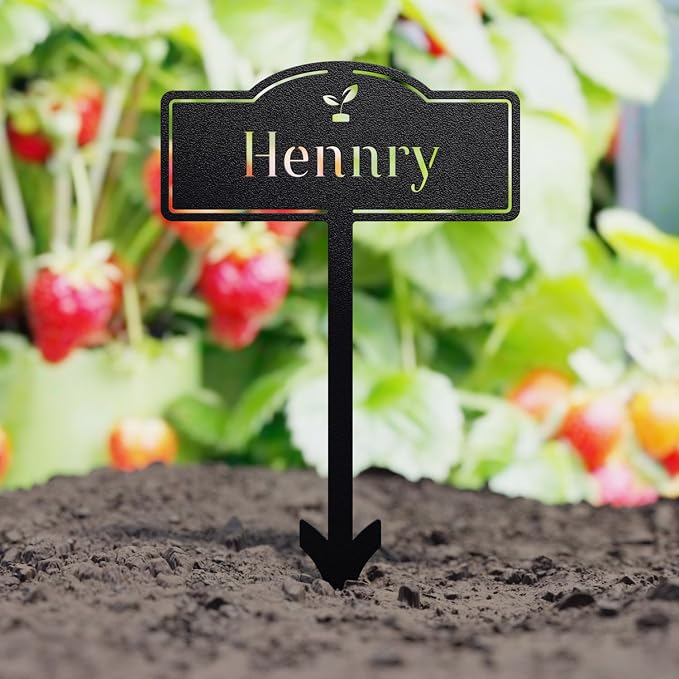 Herb Garden Markers Plant Labels, Customized Metal Gardens Plant Markers for Vegetables, Garden Tags Plant Name Stakes (2 PCS)