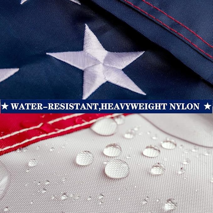 American Flag Pole Sleeve 4x6 Ft Banner Style,UV Protected,Heavy Duty Durable Nylon USA US Outdoor Outside Flags Embroidered Stars,Sewn Stripes(Pole NOT Included)
