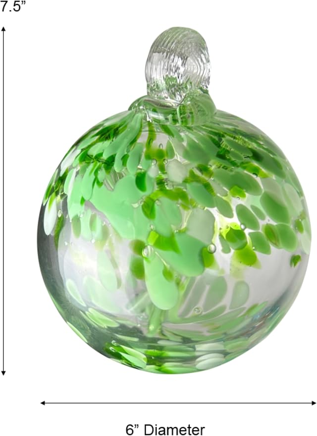 Dale Tiffany Hand Blown Glass, 6" Diameter Celtic, Tree of Life Collection, Witch Globe Hanging Garden Indoor/Outdoor Decorative Ornament Gazing Ball