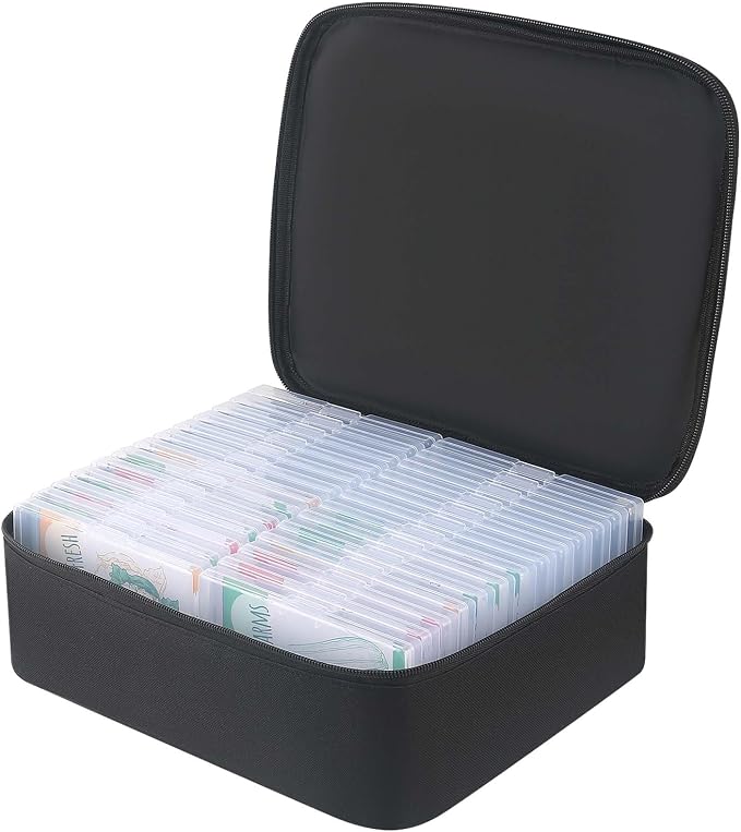 26 Slots Seed Organizer Storage Box with Labels, Large Capacity Oxford Cloth Seed Packet Organizer for Seed Packets, Vegetable, Flower, and Small Item Storage