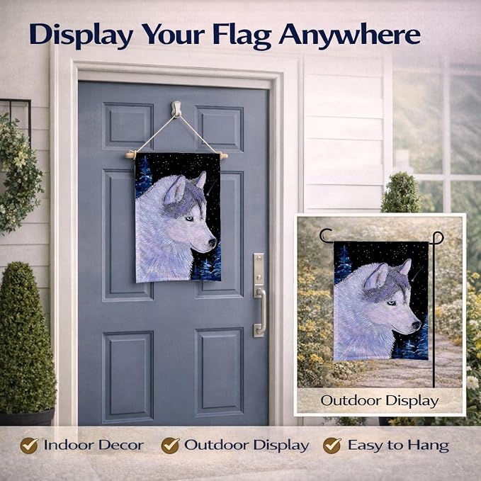 Caroline's Treasures SS8617GF Siberian Husky Garden Flag Mailbox Flag Decorative Yard Flag Banner Outside Patio Artwork Yard Flower Beds, Garden Size, Multicolor