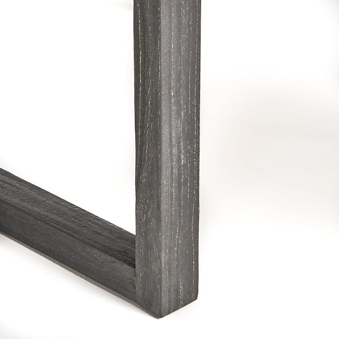 Merax 69" Outdoor Acacia Wood Dining Table, Rectangular Patio Table with Slatted Surface, Sandblast Dark Gray Finish