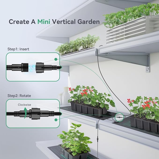 LUXBIRD 4 Pack Daisy Chain Seedling Heat Mats for Indoor Plants, Green Houses, Germination, Hydroponic Garden, Waterproof Durable (LB-HMDC-04)