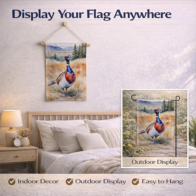 Caroline's Treasures South Dakota Ringnecked Pheasant Garden Flag Mailbox Flag Decorative Yard Flag Banner Outside Patio Artwork Yard Flower Beds, Garden Size, Multicolor