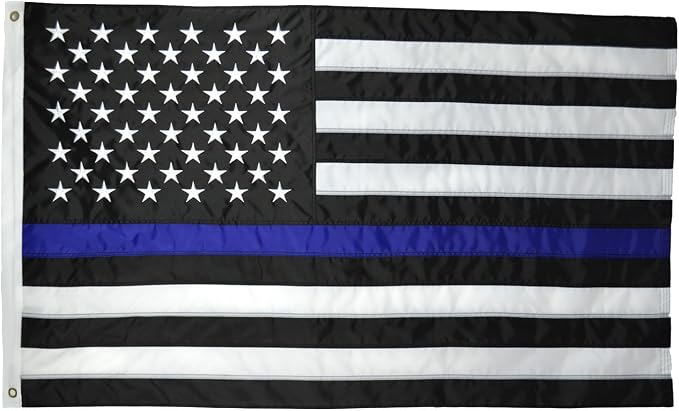 Shop72 4x6 American Flag with Thin Blue Line Dedicated to Police, Allegiance to USA, American Flags for Outside, Our Allegiance To Freedom, Heavy Duty Banner, Bandera De Estados Unidos