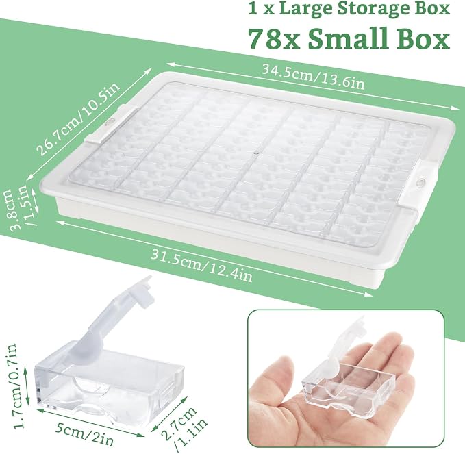 Modern Clear Plastic Bead Storage Box with 78 Compartments, Portable Jewelry Organizer for DIY Crafts, Bracelets, Nails